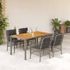 Vidaxl 5-Cz. Garden Furniture Set With Cushions, Grey, PE Rattan