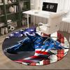 1pc The Texas State Flag and Cowboys Round Carpet Painted Printed Circular Carpet, Home Door Mat, Outdoor Travel Protection Carpet