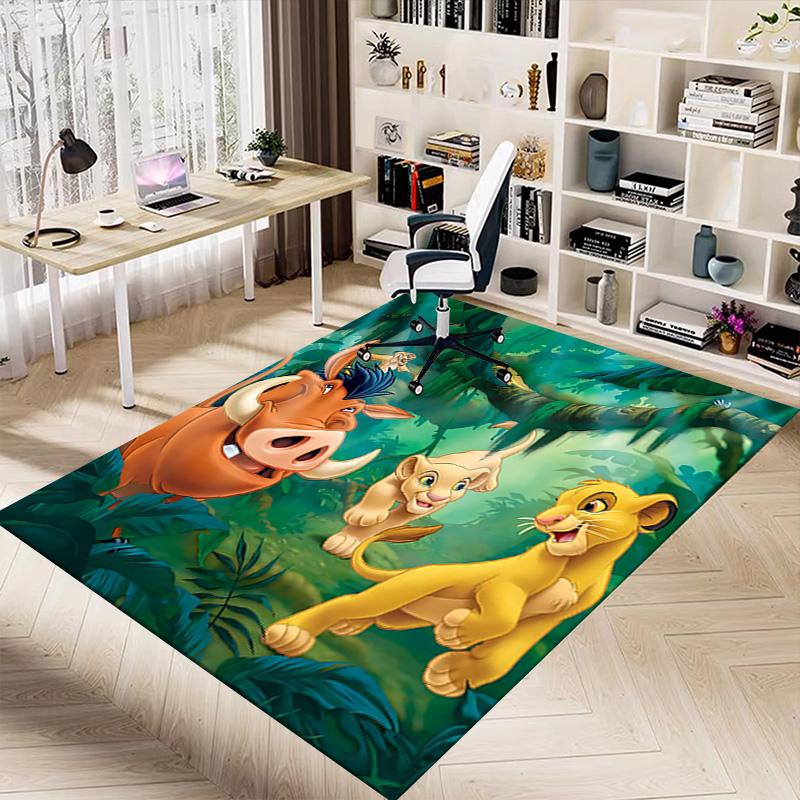 Lion Adventure Carpet For Playroom Bedroom Living Room Sofa Home Decorkids Game Area Rug Nonslip Floor Mat