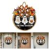 Holiday Wooden Specters Door Ornament Feature Cloth Maple Leaves Easy Hanging Design For Halloween Christmas Party Decorations