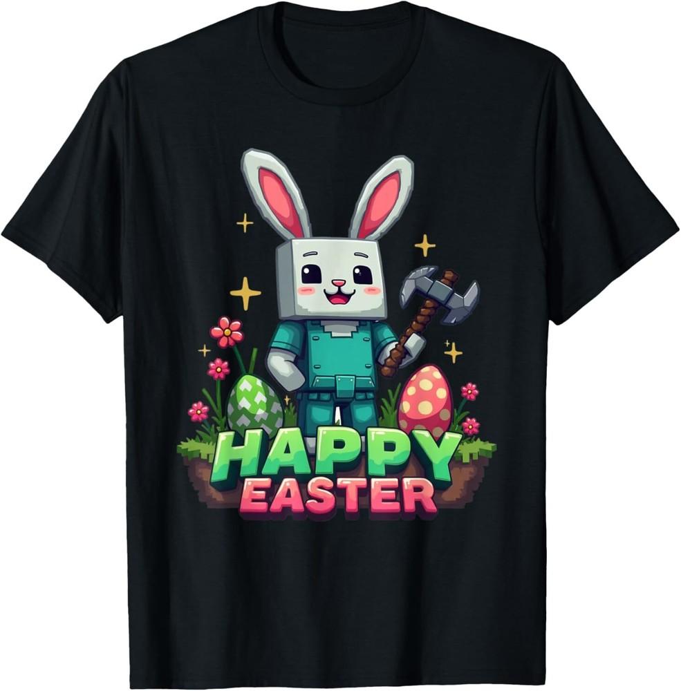 Easter Video Game Bunny Eggs Gaming Gamer Boys Unisex Teen Kids Tshirt S