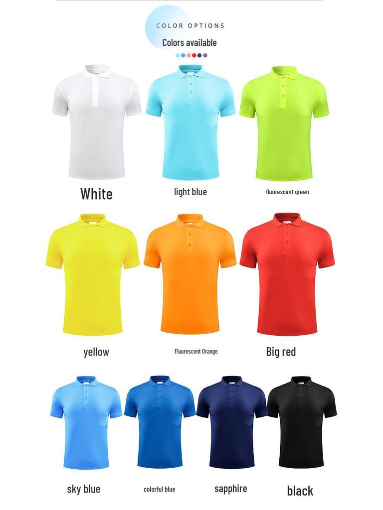 Custom Quick-Dry Lapel Polo Shirt - Short Sleeve, Solid Color, Perfect for Workwear and Summer Sports