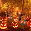 Halloween Pumpkin Metal Stakes Spooky Garden Yard Signs Outdoor Party Decoration for Haunted House Party Lawn Decoration