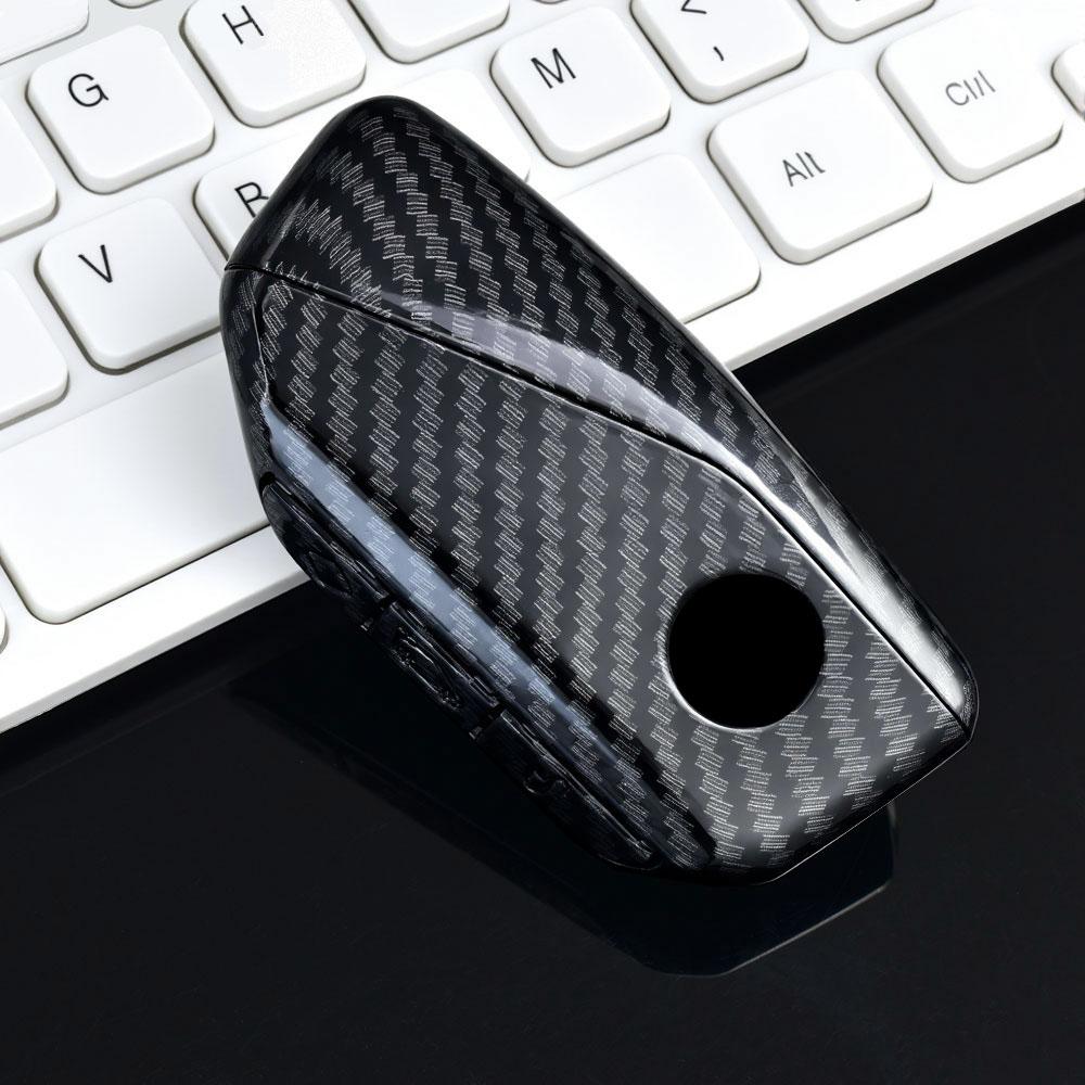 Carbon Fiber Car Key Case Cover For Bmw X1 U11 X7 G07 Xm G09 I7 7 Series G70 Lci Ix I20 U06 G81 M3 Auto Accessaries Key Fob