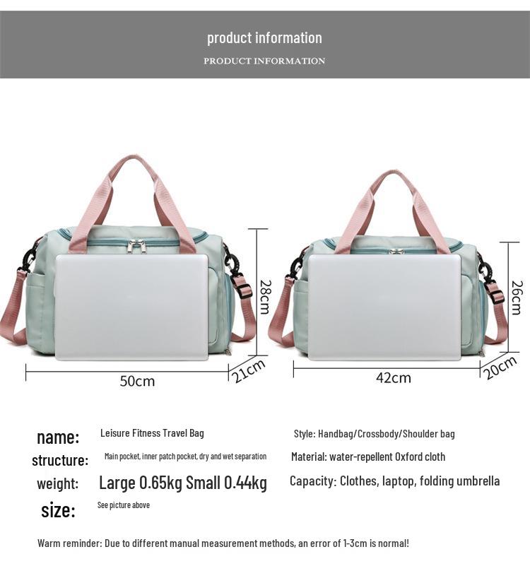 2024 Trendy Sports Gym Bag with Wet/Dry Separation, for Men & Women - Oxford Cloth, Handheld/Shoulder, Ideal for Travel & Swimming