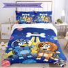 3pcs Duvet Cover Set (1*Duvet Cover + 2*Pillowcase, Without Core), Bluey Print Soft All‑Season Bedding Set, Home Bedroom Decor Gift