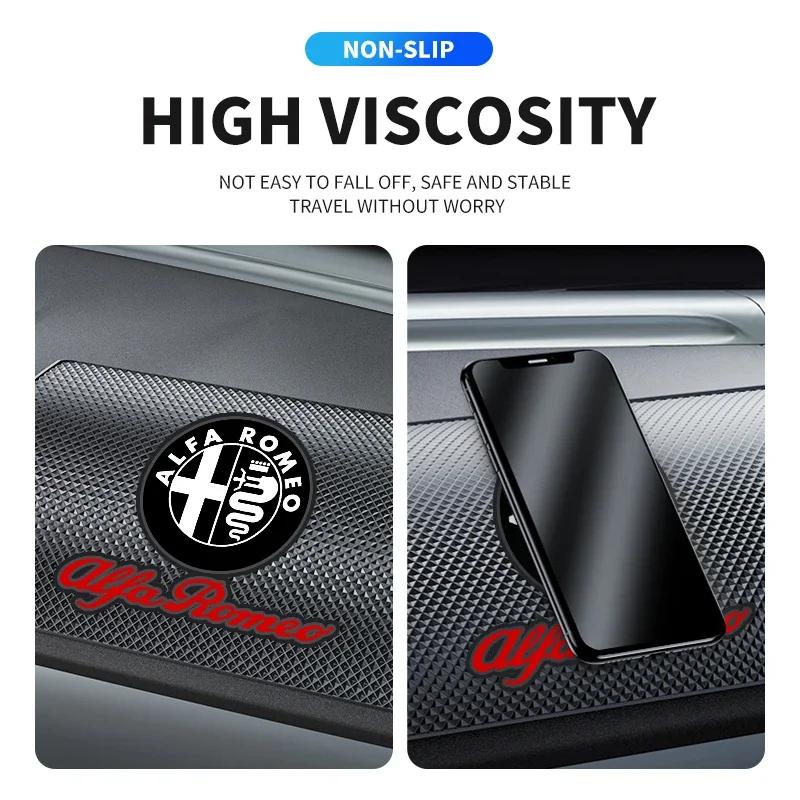 2026 Hot Alfa Romeo 1PCS Car Dashboard Silicone Non Slip Mat Phone Holder Anti-skid Pad For Alfa Romeo Sportiva 156 Stelvio Giul