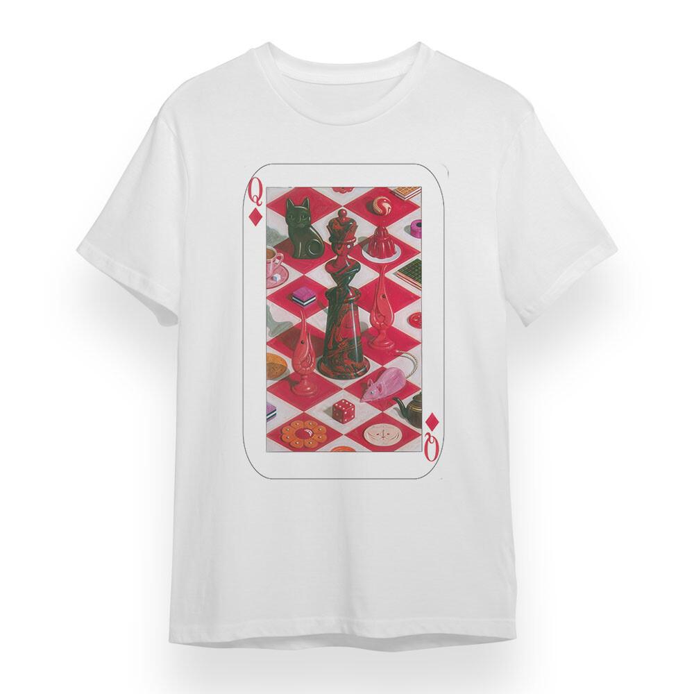 

Women s T-shirt With Poker Queen Graphic Unisex White 100% Cotton Plus Size Tee 4XL