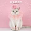 Cat Hat Bandanas Set for Birthday Celebration Costume Headwear Small Dogs Festival Party Props Princess Suit Accessories
