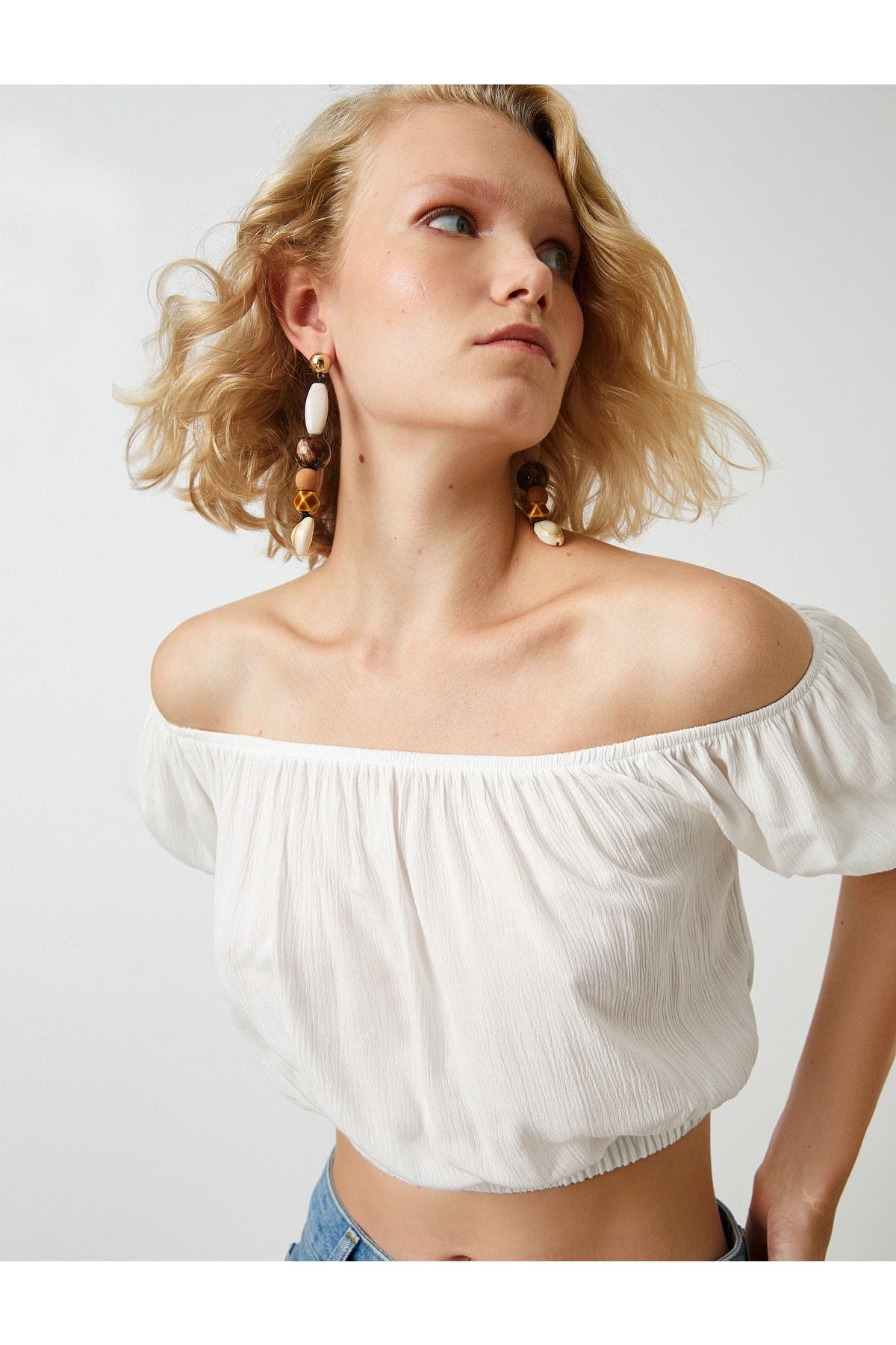 

Блузка - Экрю - Классический крой