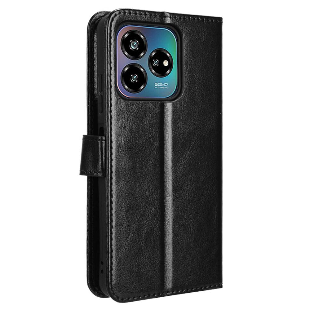 For ZTE Axon 60 Lite/Blade V60 Vita Wallet Case Crazy Horse Texture Leather Stand Phone Cover