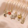Women's French Silver Little Bear Diamond Clavicle Necklace - Trendy & Simple Birthday Gift