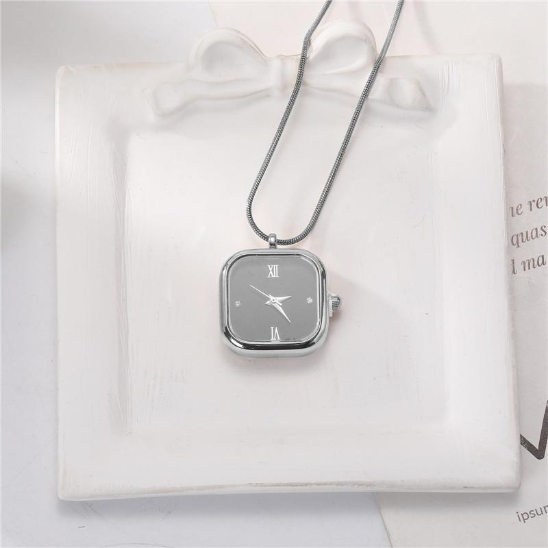 

New Y2K Luxury Women s Men s High Quality Stainless Steel Square and Water Droplet Shape Watch Necklace Fashion Birthday Gift