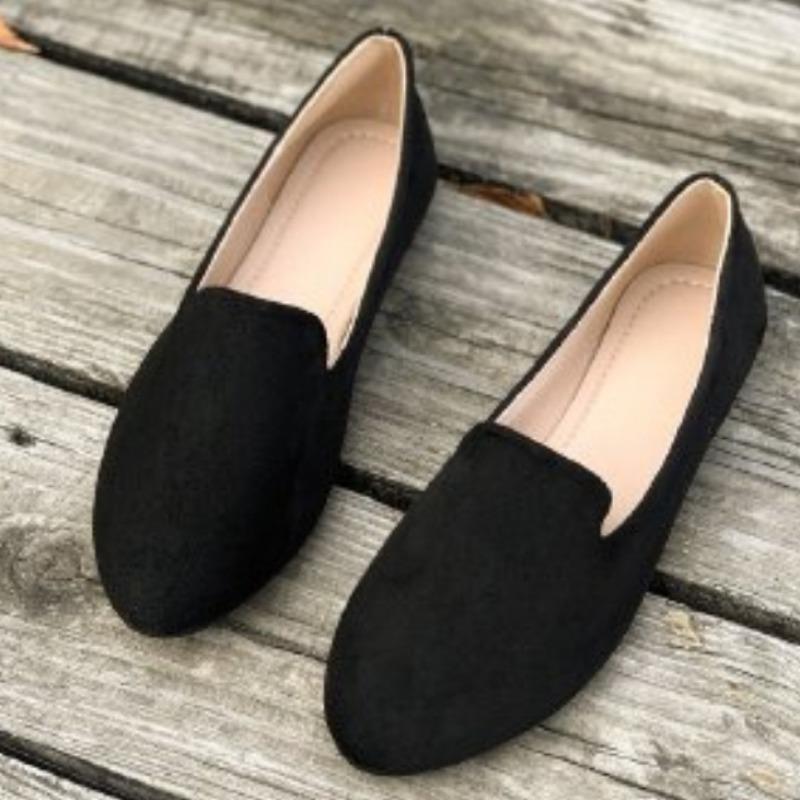 Chaussures plates pour femmes, peu profondes, tendance, grande taille, solides, pour tous les jours, de haute qualité, à bout rond, plates et à talons bas