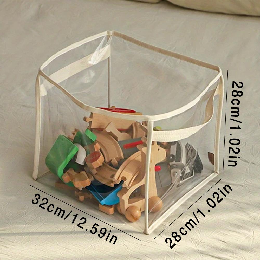 1Pc Transparent Toy Storage Basket Building Blocks Plush Toys Large Capacity Multifunctional Storage Box Home Storage Organizat