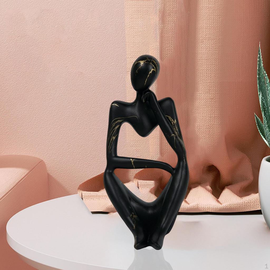 Abstract Thinker Statue Resin Ornament for Restaurant Holiday Decorations