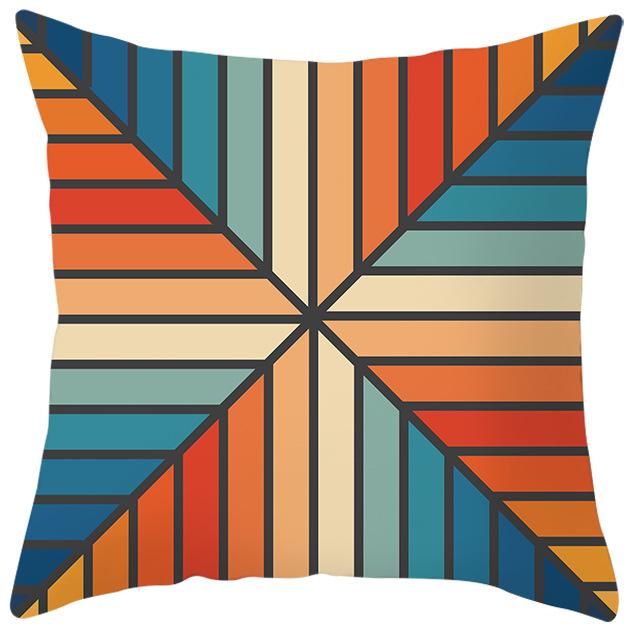 

Новая богемная этническая наволочка из бархата с персиковой кожей, ретро геометрический цветной принт, домашняя наволочка 45 * 45Cm