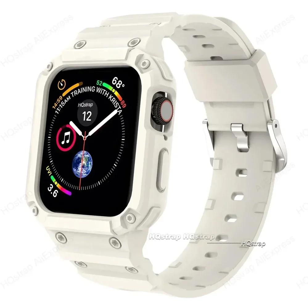 

Case for Apple Watch Band 44mm 45mm 49mm 42mm 40/38 Watch Strap for Iwatch 7 8 6 5 4 SE TPU Protective Cover Silicone Bracelet 42mm 44mm 45mm