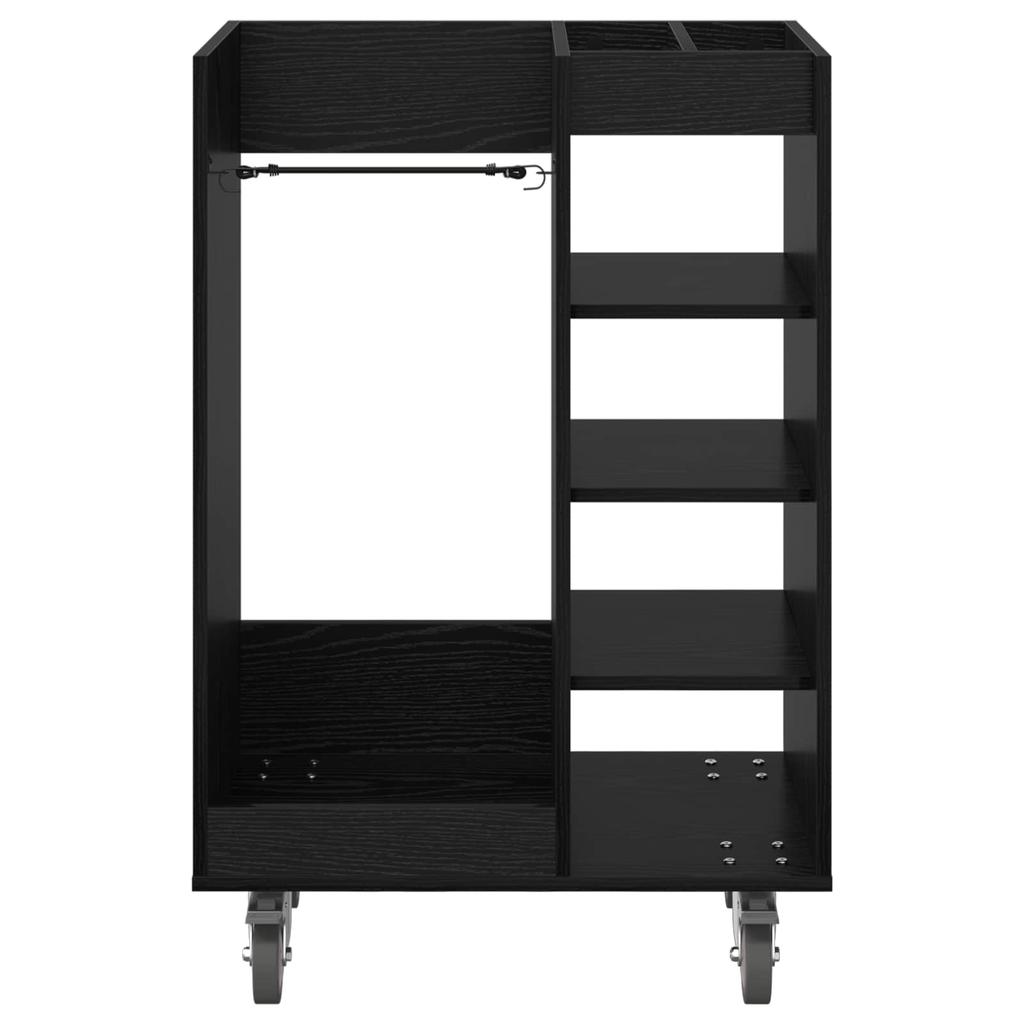 Golf Cabinet with Wheels Universal Black Oak Effect 65 x 45 x 98 cm