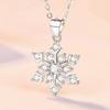S925 Sterling Silver Snowflake Pendant with Diamond Accents - Christmas Jewelry Hot-Seller