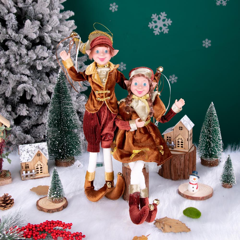 Neu Weihnachten Ornamente Plüsch Puppen Stoff Handgemachte Plüsch Elf Spielzeug Ornamente Plüsch Elf Spielzeug