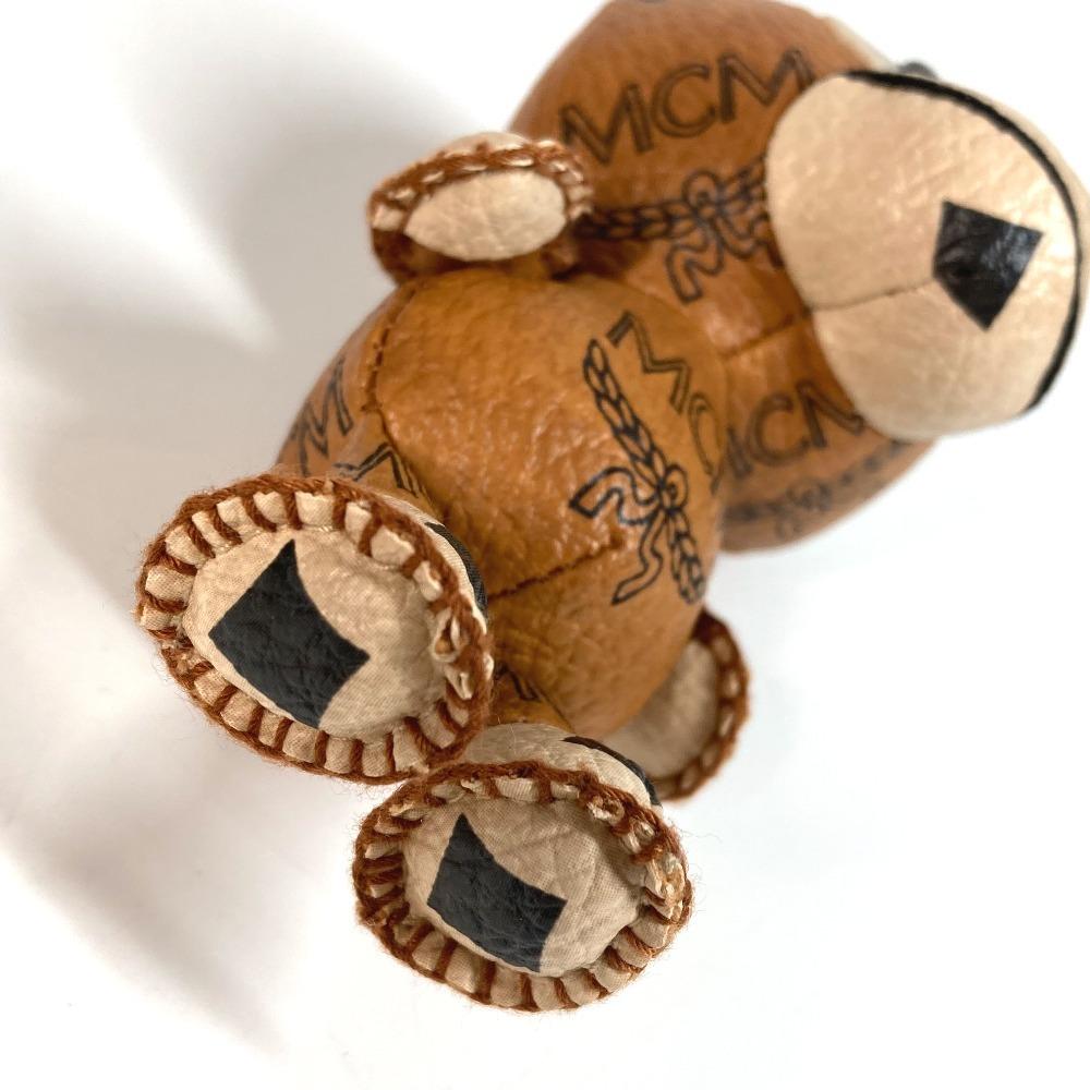 MCM A BATHING APE Milo Visetos Bag Charm Key Holder Leather Brown