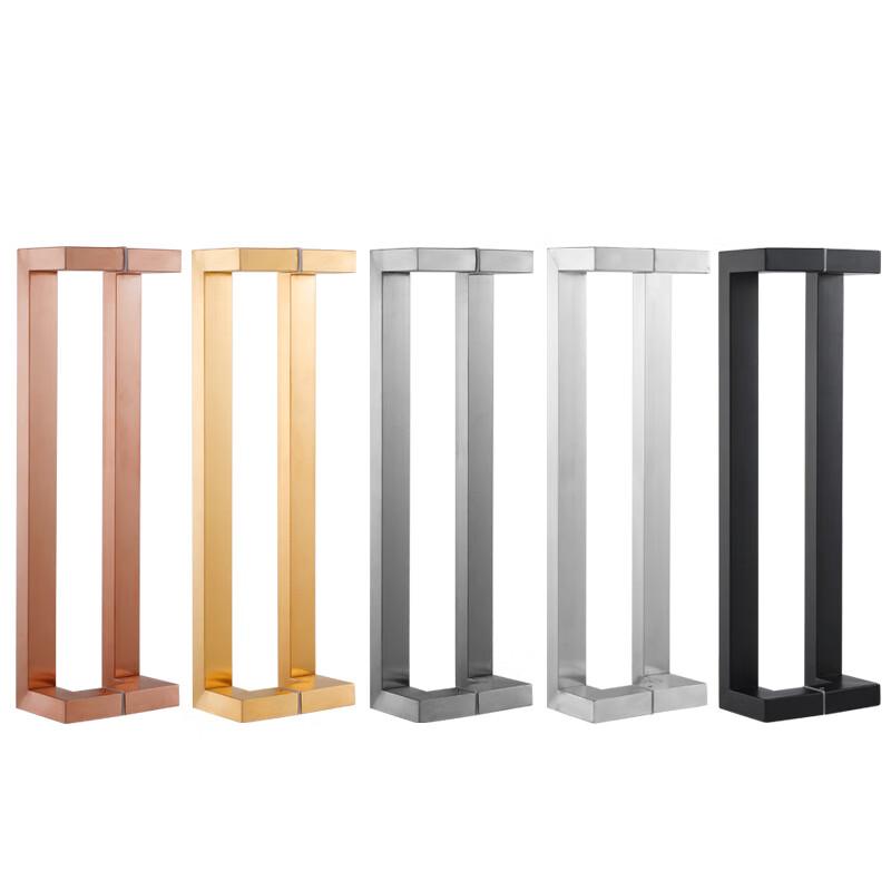 Wen Cheng Double Bend Square Glass Door Handle