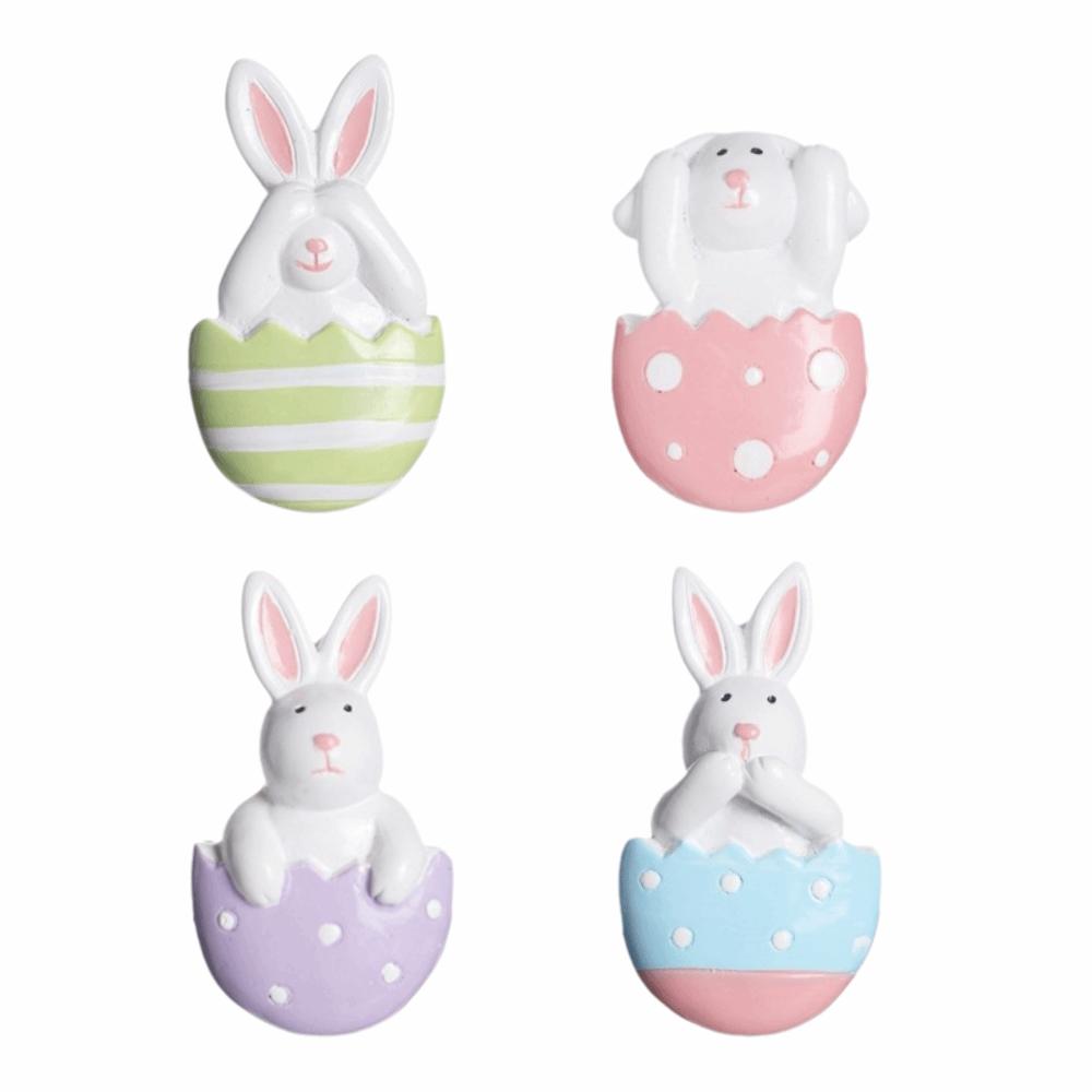 4Pcs 3D Easter Bunny Stickers Self-adhesive Cartoon Rabbit Stickers Decorations  Home Decoration