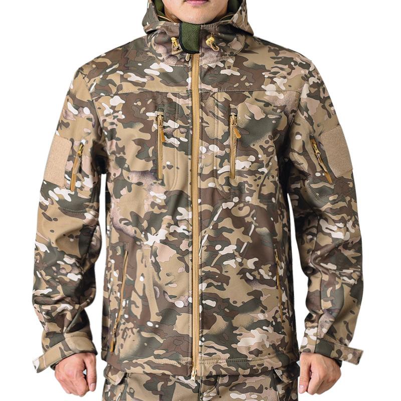 Army Green Soft Shell Jackets Men Tactical Windproof Jacket Men Army Combat Jackets Mens Hooded Bomber Coats