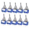 10pcs for Miniature For Toggle Switches MTS-103 3 Pin SPDT ON-OFF-ON 6A 125VAC Panel Mount 6mm Mounting Hole for Projects