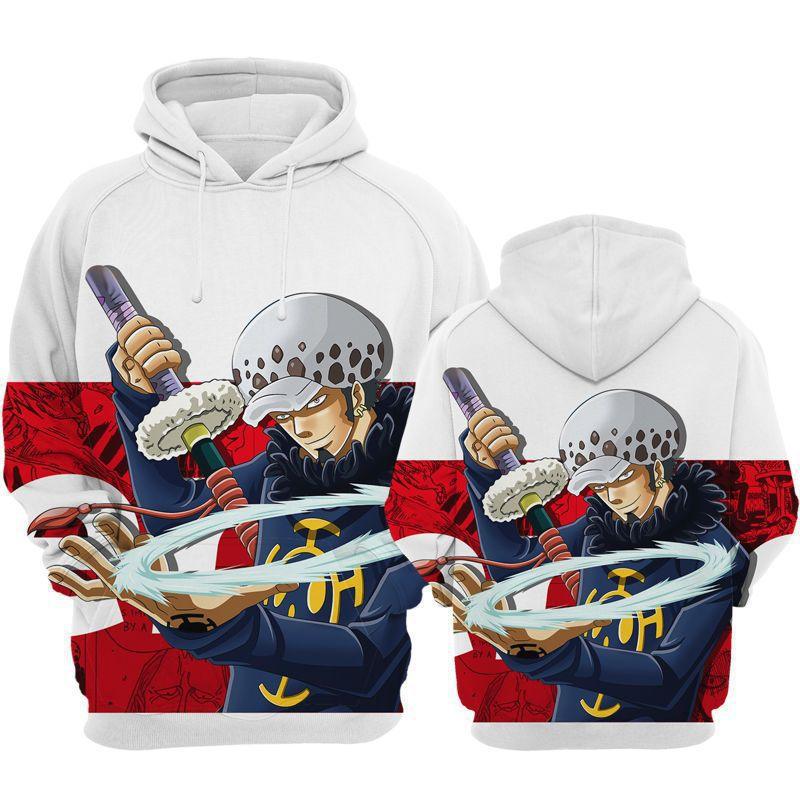 Anime Characters Peripheral Series 3D Digital Printing Long Sleeve Hooded Zip Men's Sweatshirt
