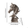 Resin Figurine for Home Decor Gift Horse Head Statue Office Desk Cabinet Gray