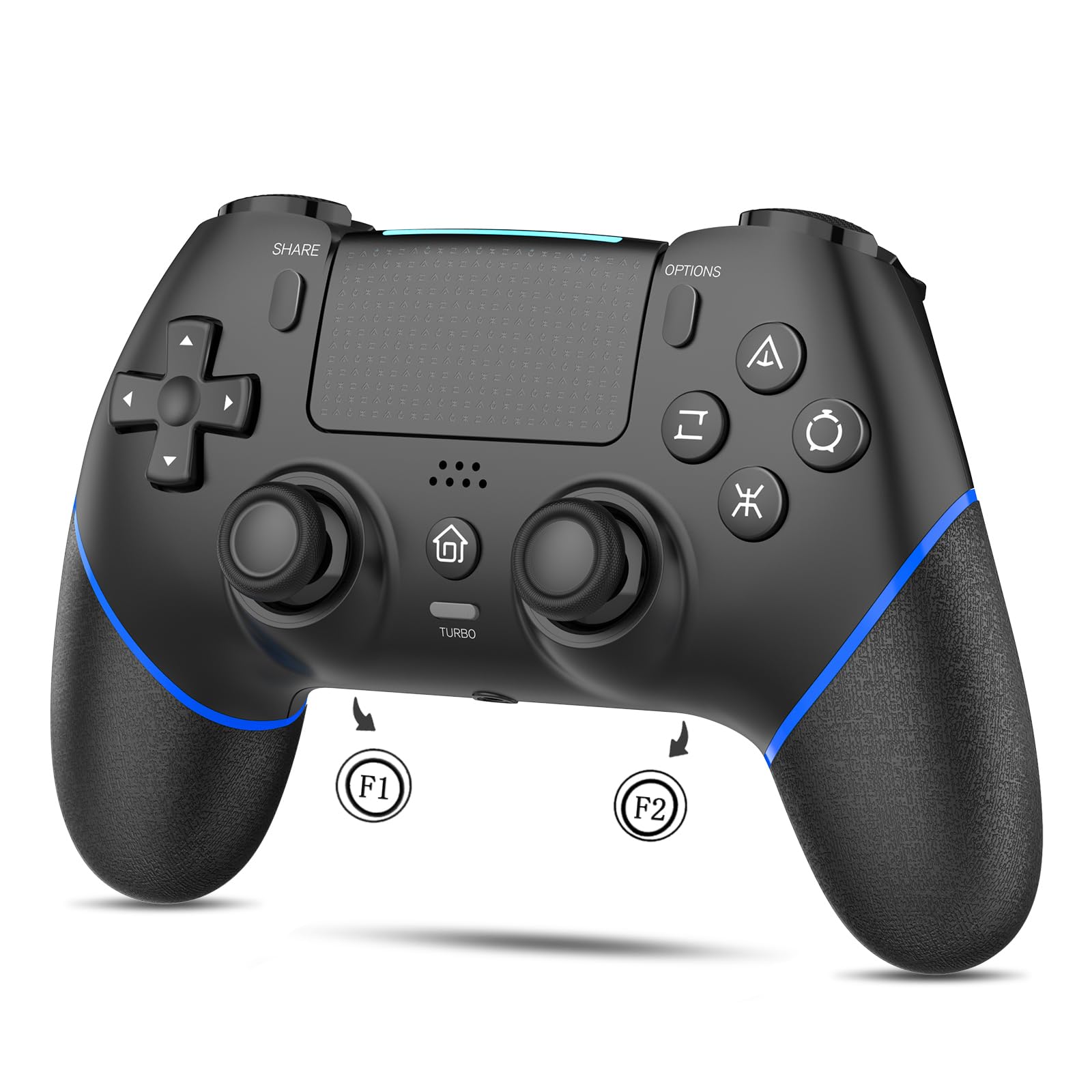 

Золотий контролер PS4 Onefun Контролер PS4 великої ємності 1000 мАг із кнопками «Назад» Макрофункція Turbo Automatic Fire Function Оснащений гіроскопом