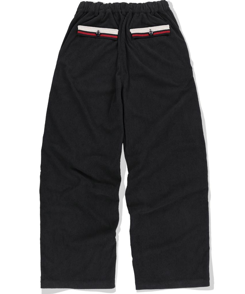 NOT4NERD Striped Rib Parachute Corduroy Pants - Black