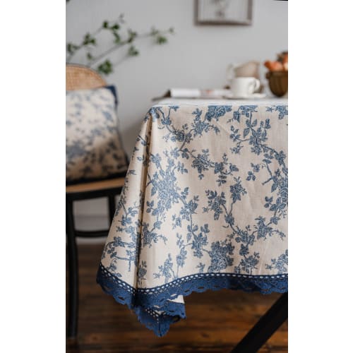 KUIYN Tablecloth, Nordic Table Mat, Dining Table Cover, Made of Natural Cotton and Linen Materials, Easy To Clean, Mildew Resistant, Thick, Durable, P