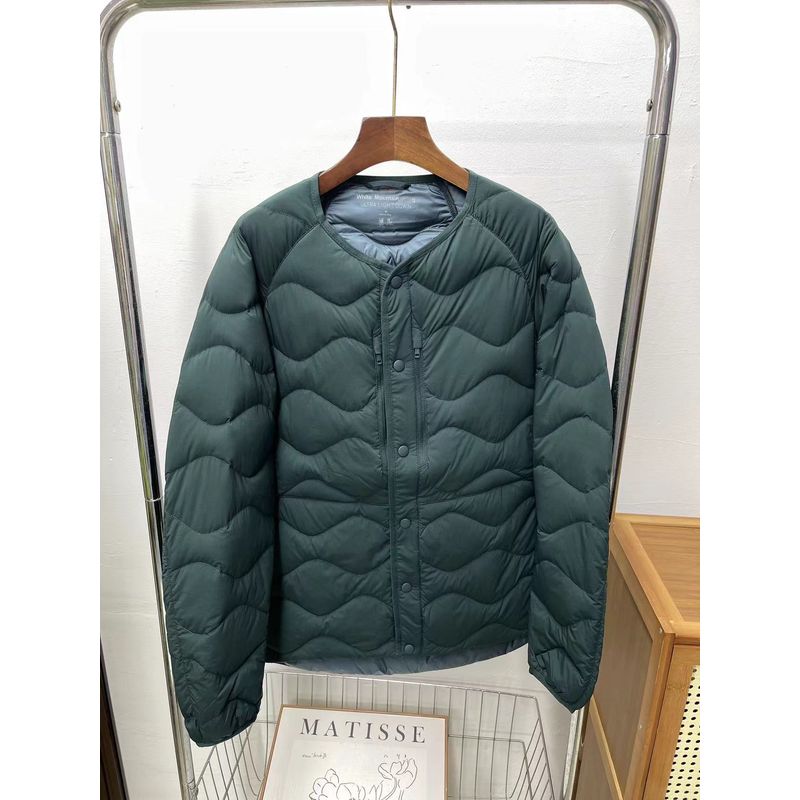 

Примерочная Ретро Круглый вырез Легкая Теплая пуховая куртка Dark green L