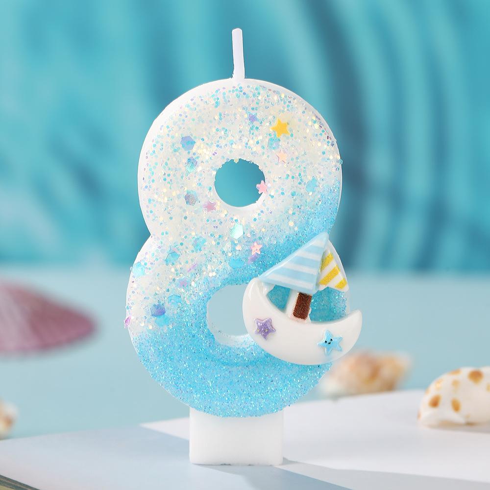 Smooth Sailing Ocean Series Digital Candles Handmade DIY with Small Boat Decoration Party Celebrating Creative Candles