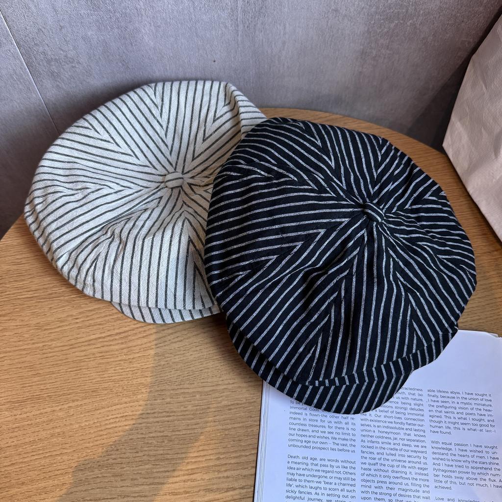 Color Solid Stripes Eight Panel Hat Breathability Women Casual Outfits Summer