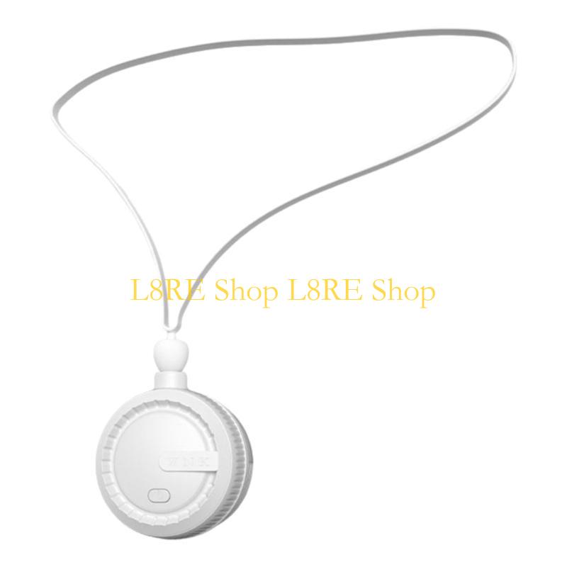 

L8RE Handhelds Fan Leafless Fan Plastic Lightweight Fan Neck Straps Fan for Adult Kid білий