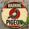 D FlatPigeon Warning Suitable for Doors Walls Homes Room Decor Streets Shops Garagesand Cafes Unit Wall Decoration