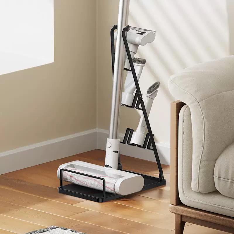 Universal Vacuum Cleaner Storage Shelf Waterproof Metal Dust Collector Holder Rust Resistant Simple Style for Home Use