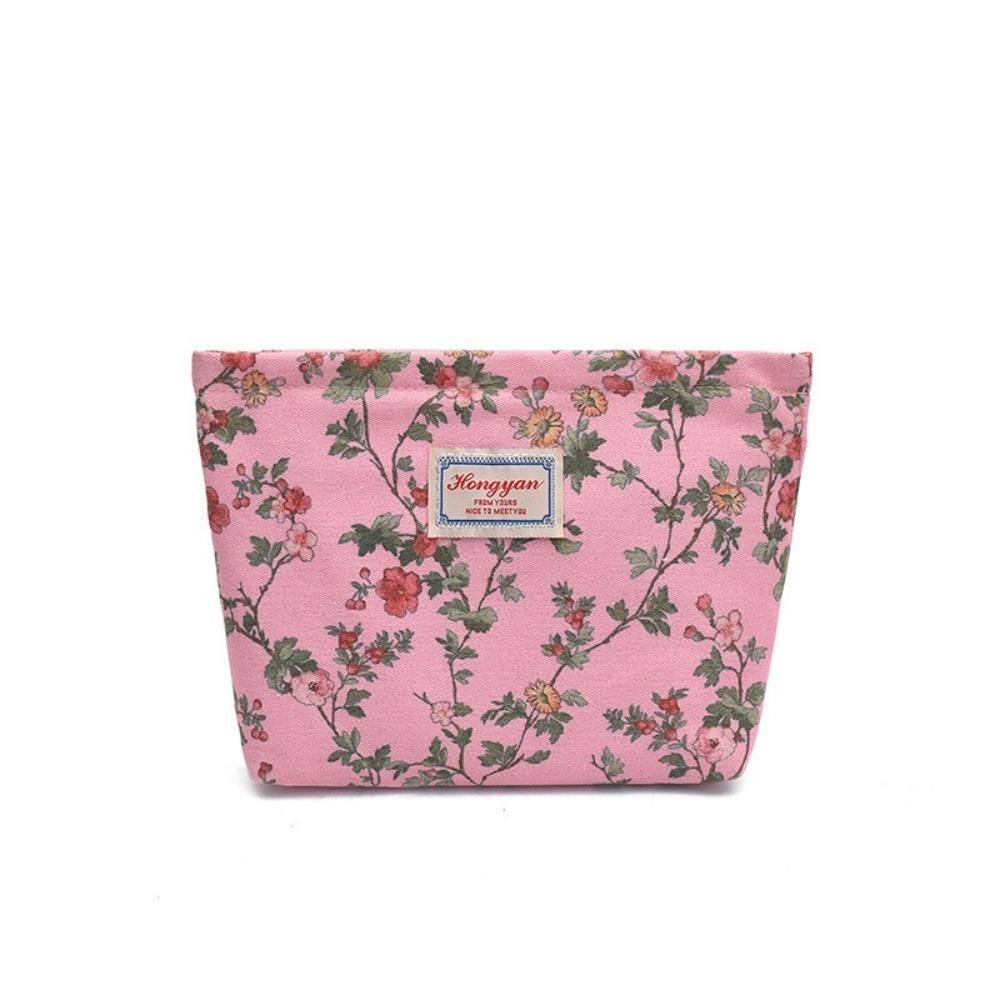 

New Retro Cosmetics Storage Bag Floral Printing Large-capacity Makeup Bag Portable Wallets Travel