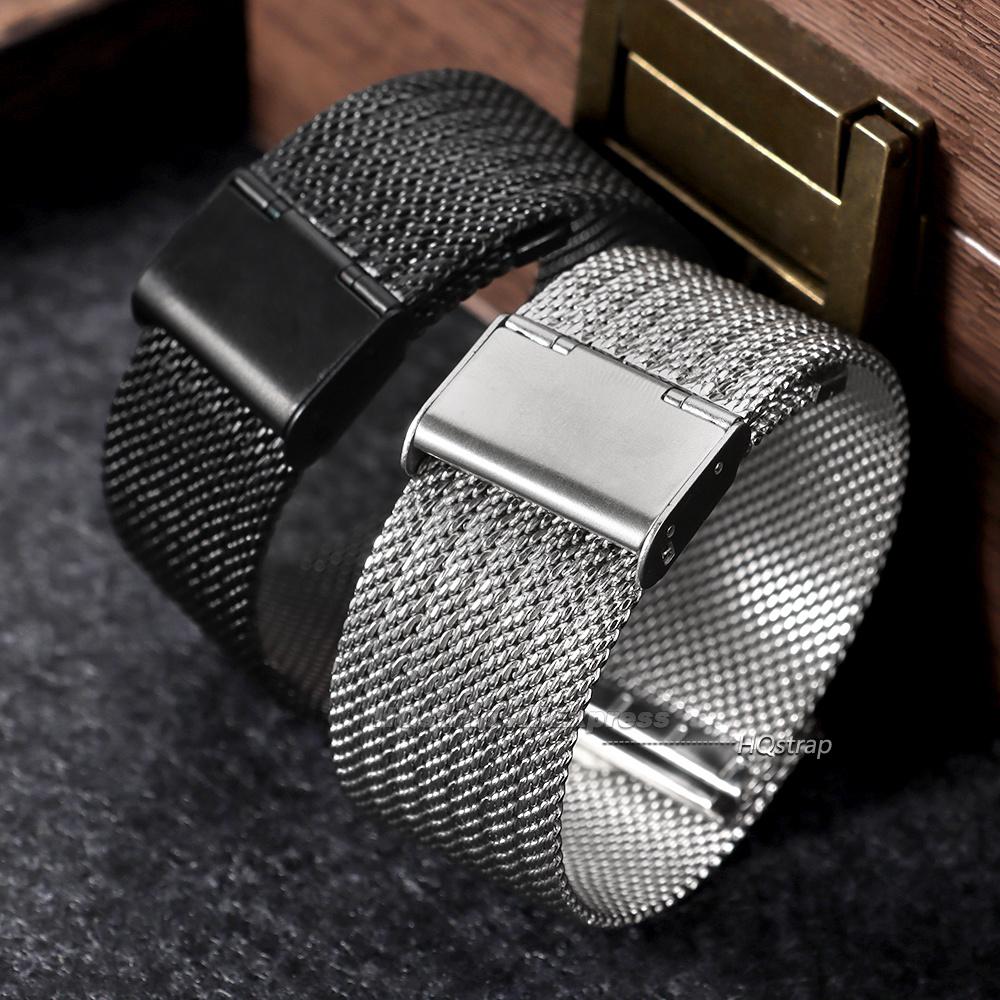 0.6 Milanese Mesh Watch Strap 18mm 20mm 22mm Universal Bracelet for Seiko for DW Sport Stainless Steel Wristband Accessories