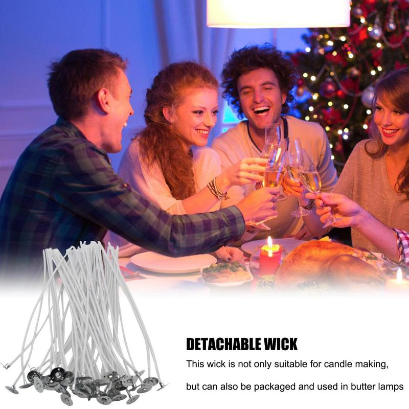 Wick for Candle Making Pre-Waxed Candle Wicks 50pcs Soy Candle Wick Kit for DIY Crafts Cotton Wicks for Candles Long Wicks