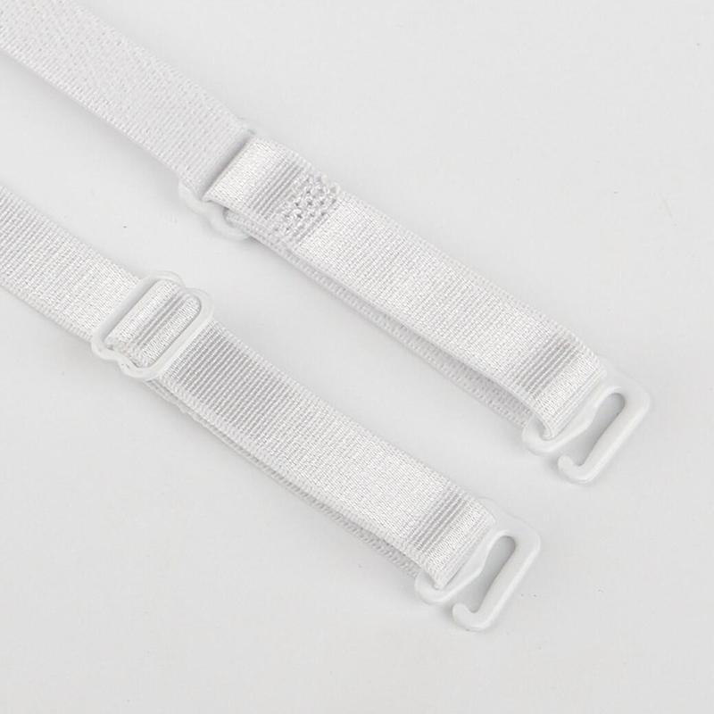 

Women Slip Resistant Bra Straps Double Shoulder Elastic Brassiere Lady Push Up Bra Black White Invisible Accessories Lingerie one size білий