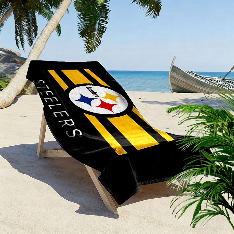 Steelers Print Beach Towel, Large Soft Quick Dry Towel for Beach Camping Swimming