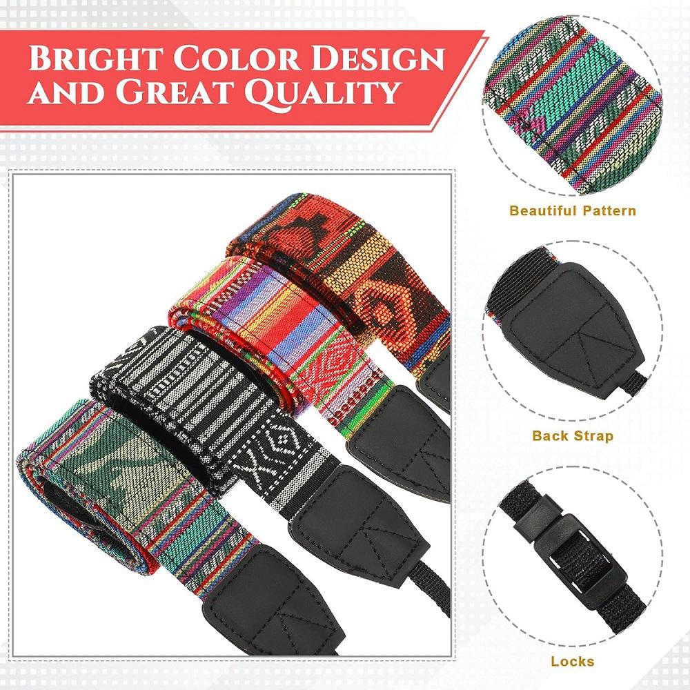 Vintage Camera Straps for Photographer Woven Adjustable Universal Neck Shoulder Strap Quick Release for All DSLR SLR Camera