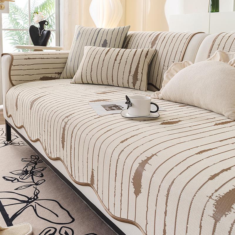 

Small Fresh Ice Silk Sofa Cushion Mat Summer New Sofa Seat Cushion Mat Ice Silk Mat One Piece Cover Cloth 70*70cm