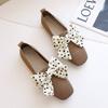 Fashion Women Flats Summer Breathable Mesh Shoe Fashion Butterfly Square Toe Single Shoes for Women Causal Walking Flats Slip-On Loafers