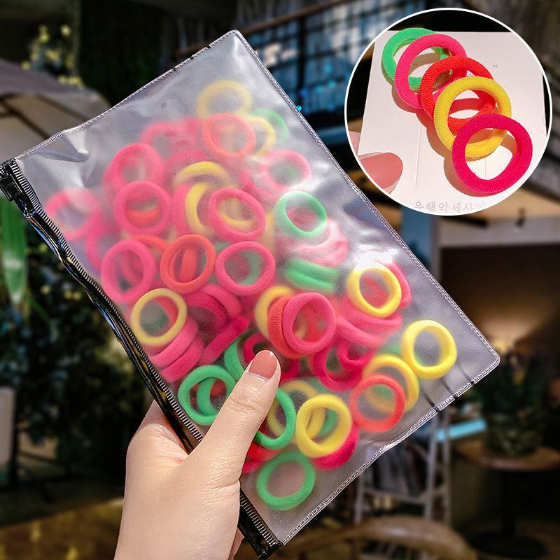 100pcs Colorful Hair Band for Girls Seamless Hair Tie High Elasticity Hair Bands Towel Hair Holder Cute Rubber Band Hair Accessories